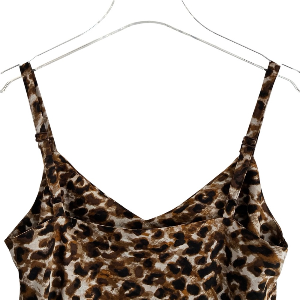 RM Rebecca Minkoff Leopard Print Satin Slip Dress Animal Print Mini Size M - Picture 7 of 12